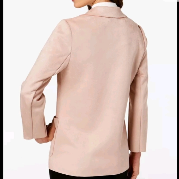 Charter Club Faux Suede Blush Pink Soft Blazer Cardigan Women's Sz Large Petite - Picture 2 of 9